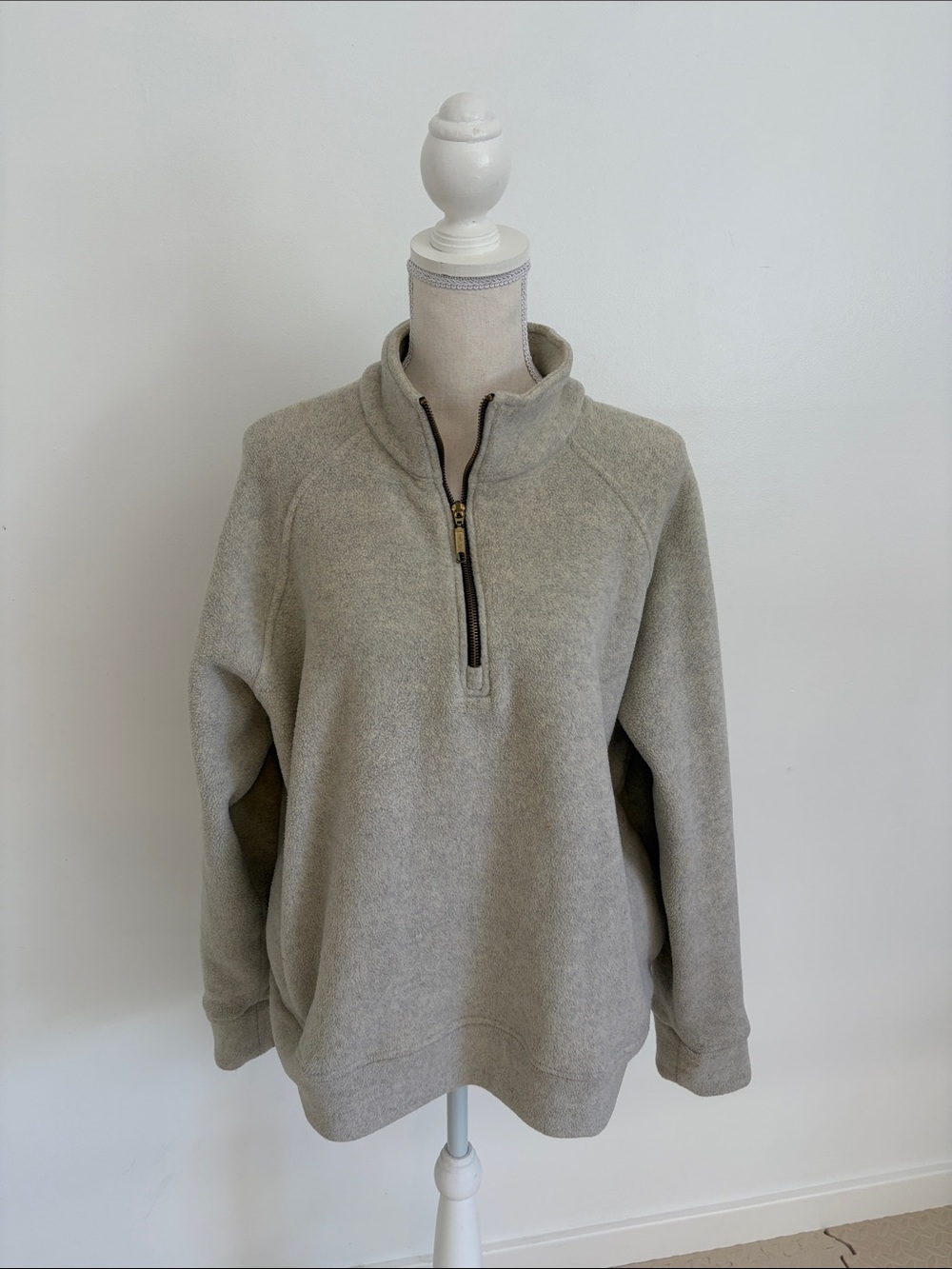 Albion Oatmeal Half-Zip Sweater Pullover - Light Gray XL